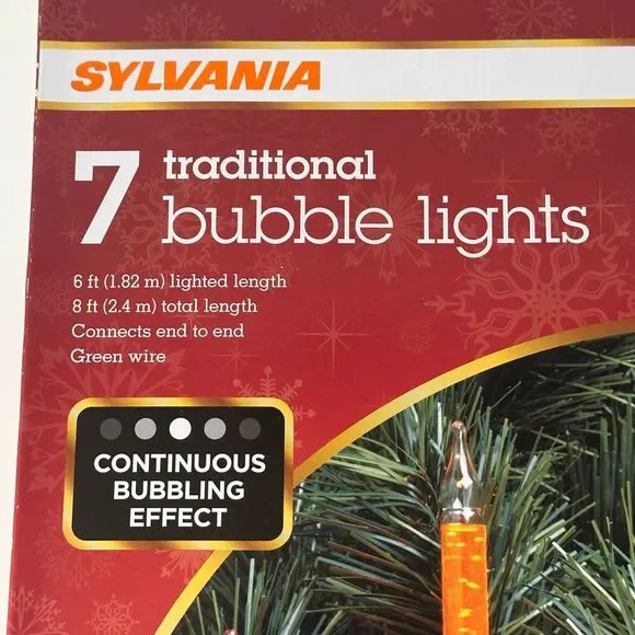 Sylvania Traditional Bubble Christmas Lights (7 count) New in Box - Picture 5 of 16